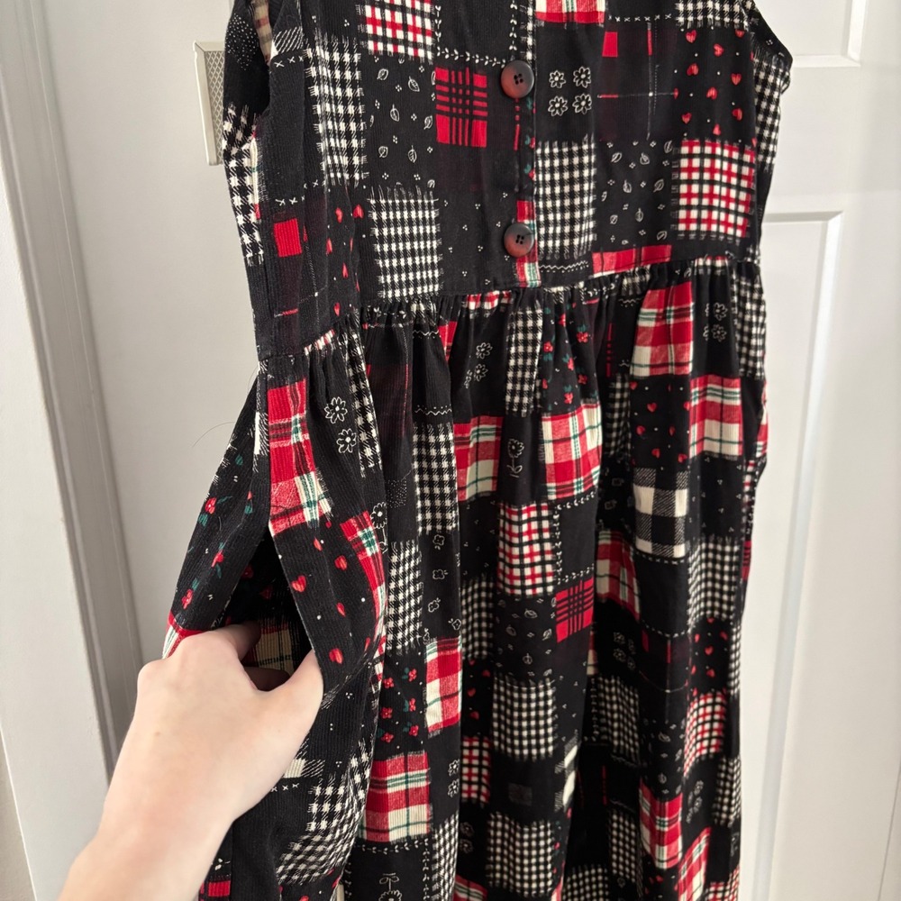 Vintage Cotton Gotcha Covered Patchwork Button Do… - image 3